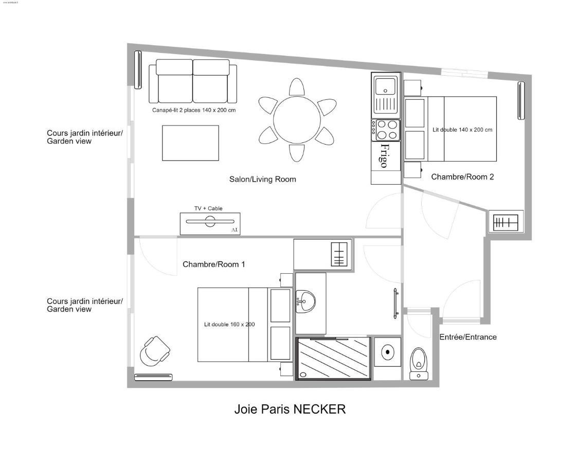 Apartment Appt Calme Sur Cour- Montparnasse - Necker Paris